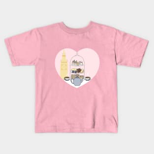 London Tea in Pink Kids T-Shirt